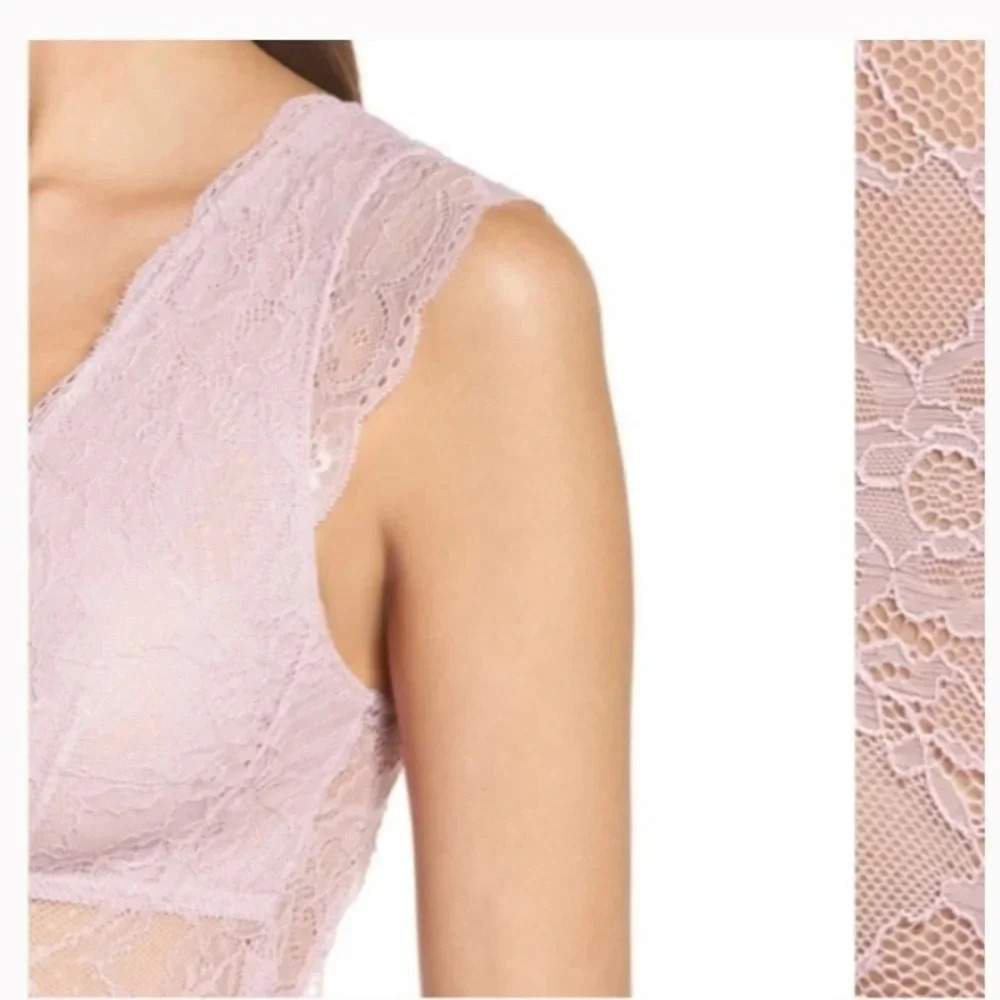 Sam Edelman Lace Cap Sleeve Bodysuit M - Picture 4 of 6